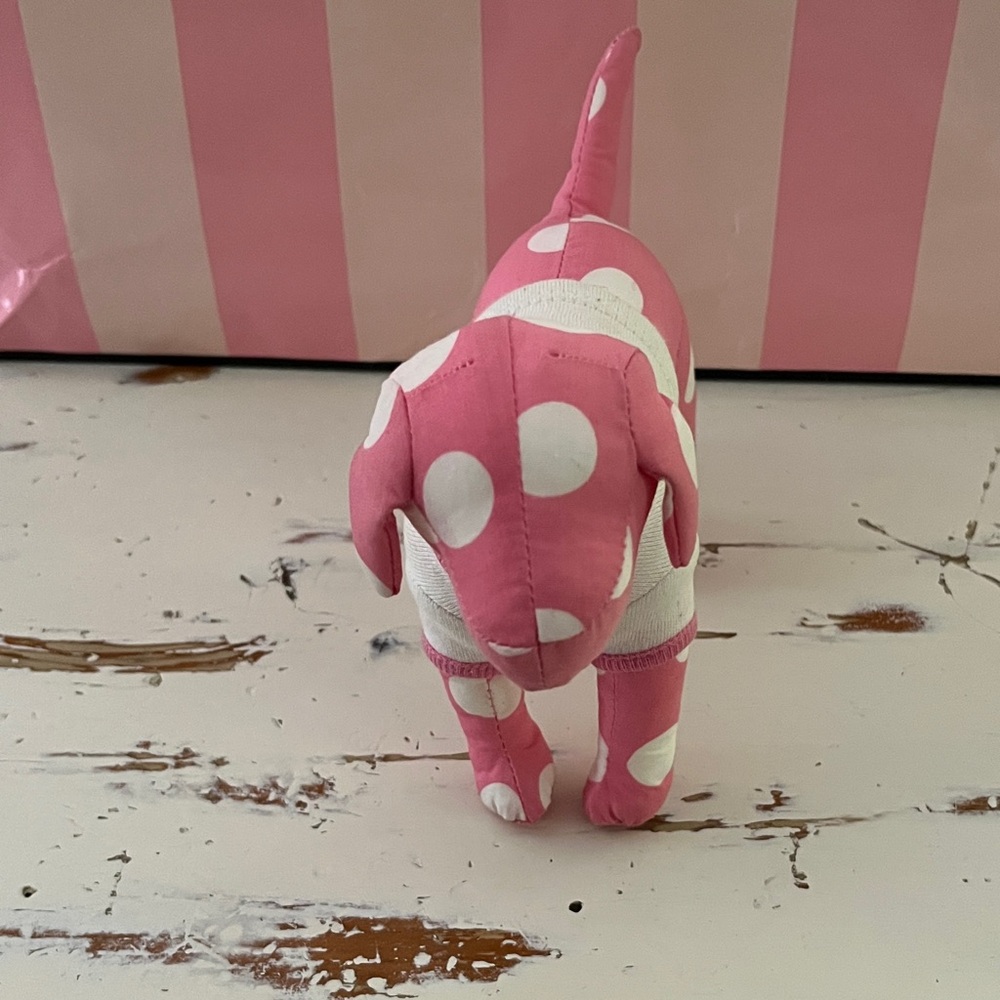 PINK Victoria's Secret Plush Dog with White Polka Dots